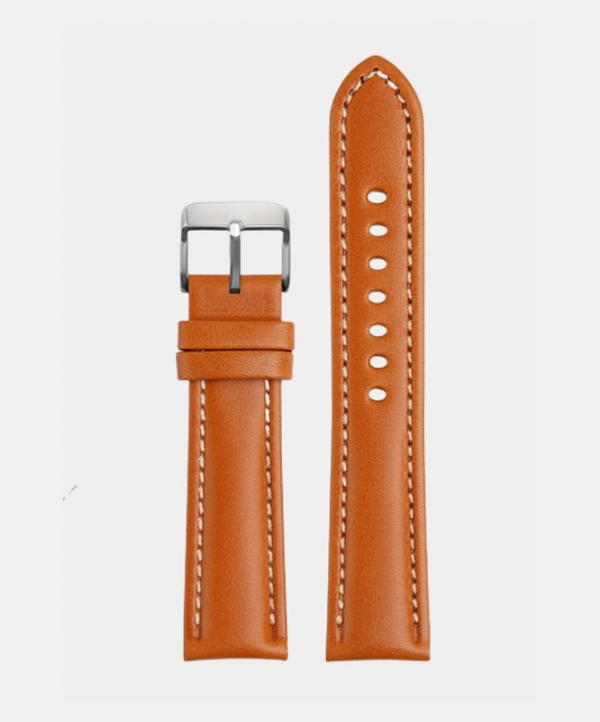 Bracelet de montre en cuir piqué - Orange